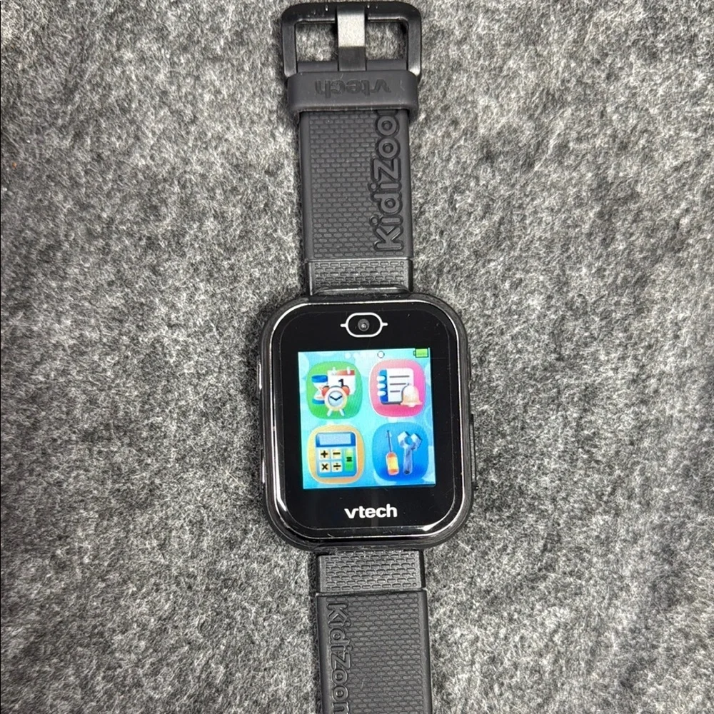Vtech Black Smartwatch with Textured Band and Digital Display